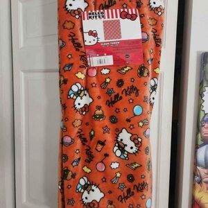 Hello Kitty orange cloud throw blanket